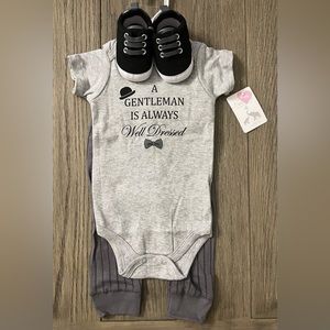 Little Treasures Baby Boy Little Gentleman 3-Piece Set Size 3-6 Months